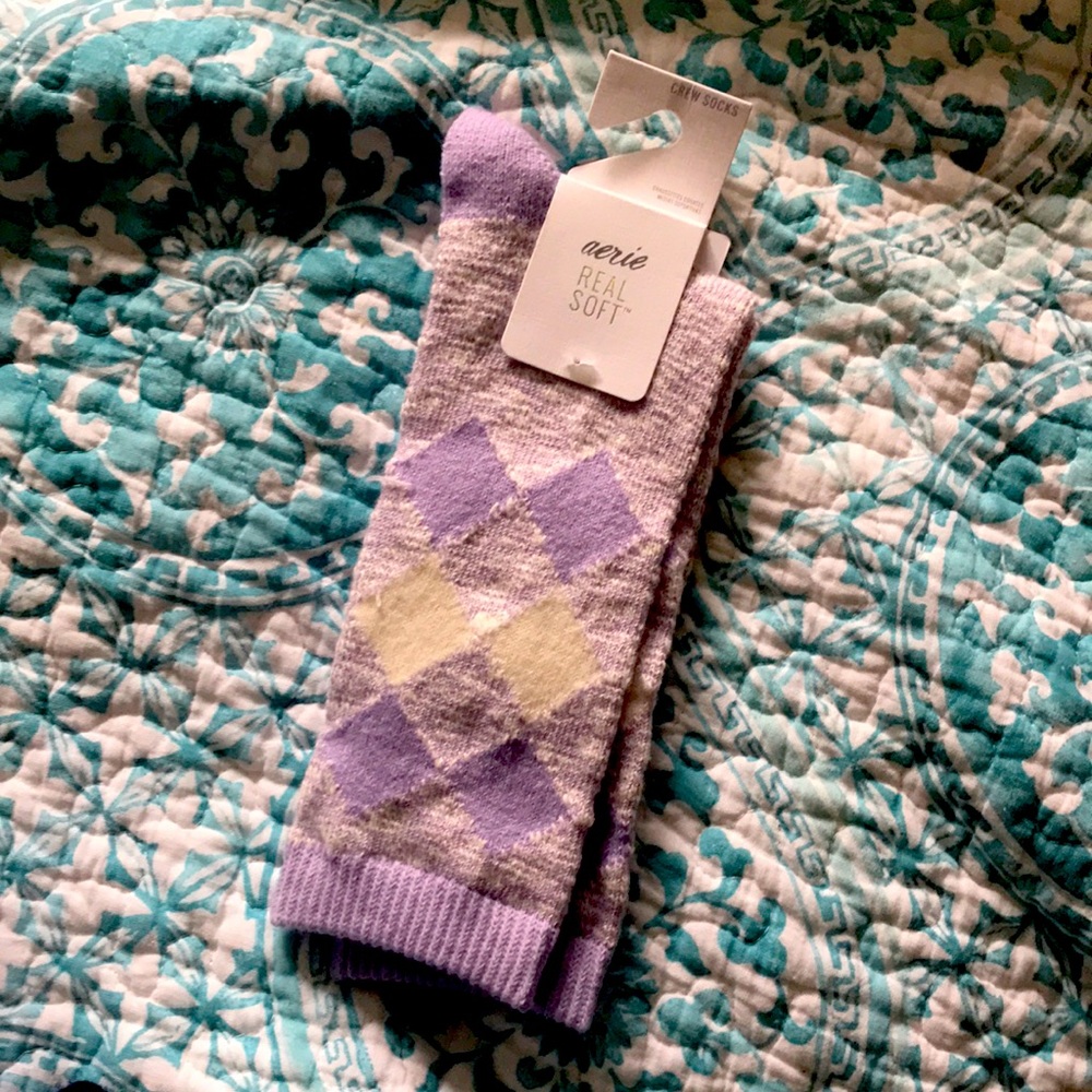American Eagle aerie argyle crew socks